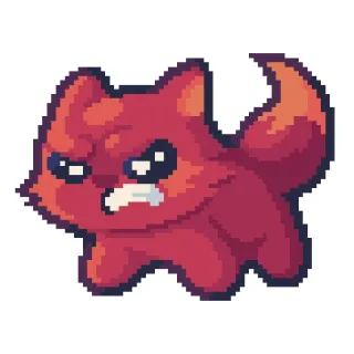 😠 661218ad 화난, 고양이, 빨간색, 픽셀 아트, 만화 telegram sticker