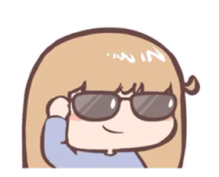 😎 56ad6596 cartone animato, ragazza, occhiali da sole, cool, sicura di sé whatsapp sticker