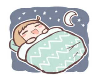 😴 b7731c4f dormire, luna, stelle, notte, cartoni animati, assonnato, coperta whatsapp sticker