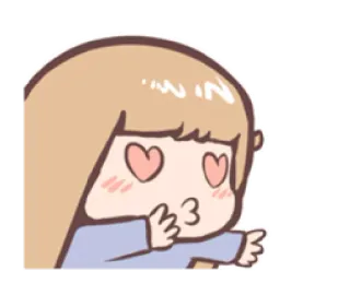 😍 ff215658 Cartone animato, Amore, Occhi a cuore, Carino, Ragazza whatsapp sticker