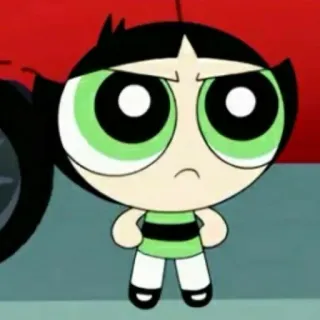 🎀 2dba1807 Buttercup Powerpuff Girls kreskówka, postać, dziewczyna, animowany telegram sticker