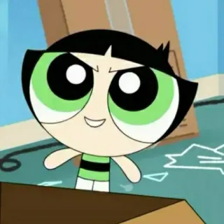 🎀 454e0f65 Buttercup The Powerpuff Girls kreskówka, animowany, superbohater, Atomówki, Bójka telegram sticker