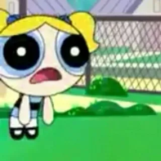 🎀 480bc342 Bubbles Powerpuff Girls Bańki, Atomówki, kreskówka, postać, smutny telegram sticker