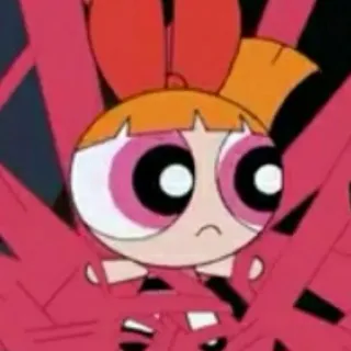 🎀 58ed1520 Blossom The Powerpuff Girls kreskówka, kwiat, Atomówki, różowy, postać, animacja telegram sticker