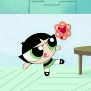 🎀 6351c356 Buttercup The Powerpuff Girls kreskówka, Atomówki, Brawurka, dziewczyna telegram sticker