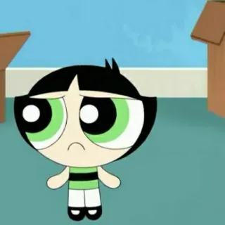 🎀 9be80520 Buttercup Powerpuff Girls kreskówka, animacja, dziewczyna, smutny, postać telegram sticker