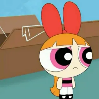 🎀 9e845de1 Blossom The Powerpuff Girls Kreskówka, Postać, Dziewczyna, Smutna, Bójka, Atomówki telegram sticker