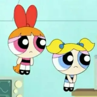 🎀 ad304e01 Blossom Powerpuff Girls kreskówka, Atomówki, Blossom, Bubbles, smutny telegram sticker