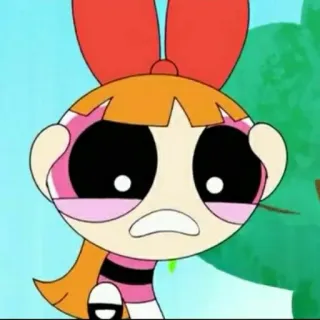 🎀 ccf8eb6f Blossom The Powerpuff Girls kreskówka, serial TV, postać, Bójka, przestraszona, Atomówki telegram sticker
