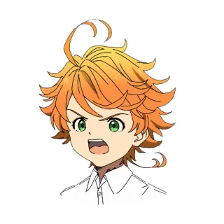 😠 c757bade Emma The Promised Neverland Anime, Dessin animé, Personnage, Fille, En colère, The Promised Neverland whatsapp sticker