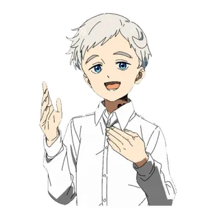 👋 f382c251 Norman The Promised Neverland Anime, Personnage, Animation, Garçon whatsapp sticker