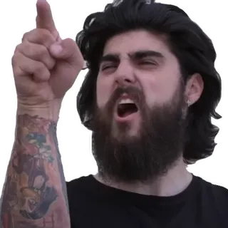 👉 5b28cc8b hombre, barba, señalando, cara, expresión telegram sticker