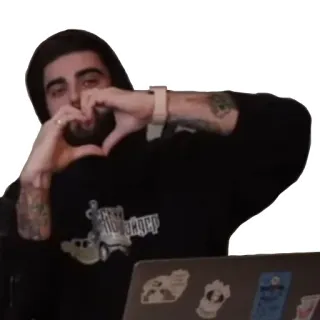 ❤️ ae331954 hombre, sudadera con capucha, corazón, gesto telegram sticker