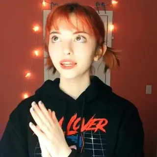 🍂 45b1c799 Lover mulher, retrato, jovem, menina, fofa, moletom com capuz whatsapp sticker