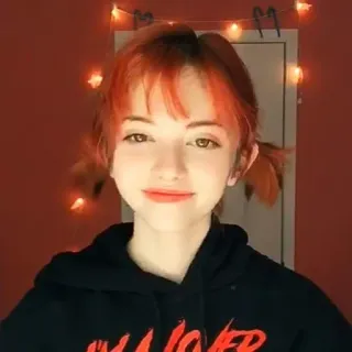 🍂 66bf62f8 I'M A LOSER garota, filtro, cabelo laranja, perdedor, moletom com capuz whatsapp sticker