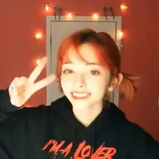 🍂 d3eee8ee I'M A LOVER garota, sinal de paz, amante, moletom com capuz, mulher whatsapp sticker