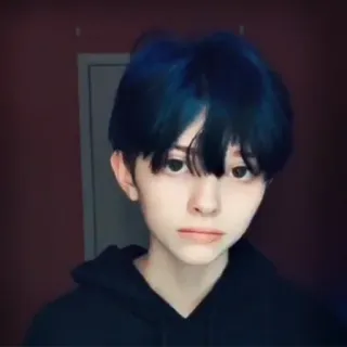 🍂 d503ed0e menino, adolescente, retrato, estilo anime, cabelo escuro, jovem whatsapp sticker