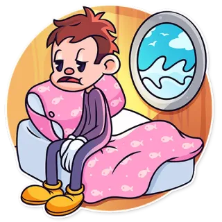 ⏰ 20d0ef8a 困, 卡通, 床, 伤心, 海洋, 窗户 telegram sticker