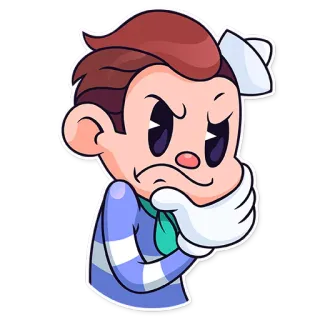 🤔 64e5af4c 卡通, 角色, 复古, 手套, 沮丧, 失望, 经典 telegram sticker