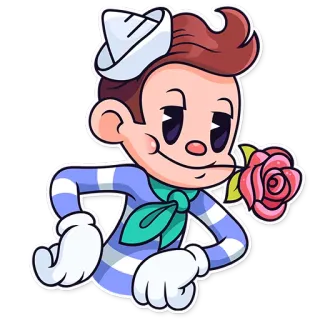 🌹 bfcdf703 卡通, 水手, 玫瑰, 复古, 可爱, 复古, 角色, 贴纸 telegram sticker