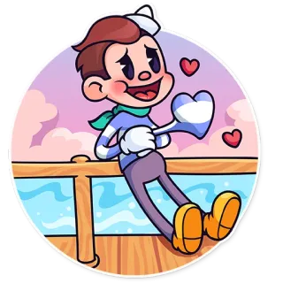 ❤️ f8631fcb 卡通, 爱, 爱心, 水手, 可爱, 喜爱 telegram sticker