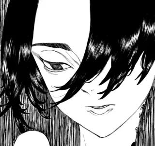 🪦 65434298 Anime, Manga, Porträt, Charakter, Schwarzweiß telegram sticker