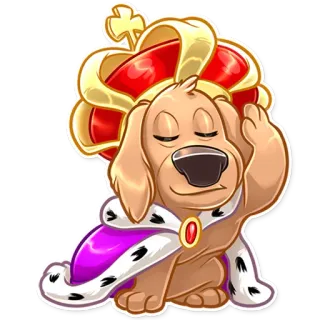 👑 57bfe005 dog, animal, king, crown, royal, cute telegram sticker