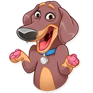 🤷‍♀ a3dce389 dog, cartoon, animal, funny, cute, dachshund telegram sticker