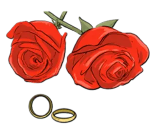 🌹 197e9d02 rosen, ringe, hochzeit, liebe, blume, romantik, feier telegram sticker