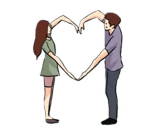 ❤ 7561a703 Paar, Liebe, Herz, Romantik, Beziehung, Zusammen, Cartoon, Zuneigung telegram sticker