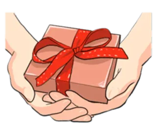 🎁 7cd3e92a Geschenk, Präsent, Hände, Schleife, Feier, Schenken telegram sticker