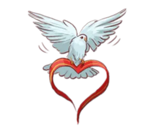 💓 07e8f5e2 merpati, hati, perdamaian, cinta, burung, pita whatsapp sticker