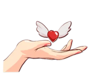 💓 5b2ee65f hati, tangan, sayap, cinta, malaikat, kasih sayang whatsapp sticker