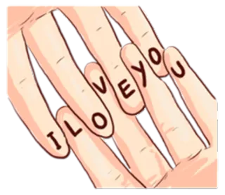 ❤ d58caaf7 I LOVE YOU cinta, tangan, jari, pesan, kasih sayang whatsapp sticker