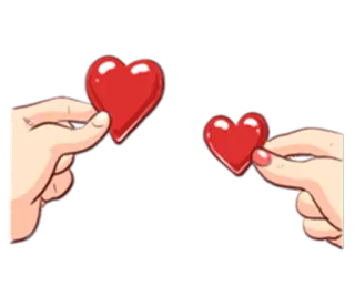 💕 e00d4483 hati, cinta, tangan, hari Valentine, hati merah whatsapp sticker