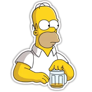 🍻 a397ab00 Homer Simpson The Simpsons Homer Simpson, The Simpsons, bier, cartoonfiguur, animatie, geel telegram sticker