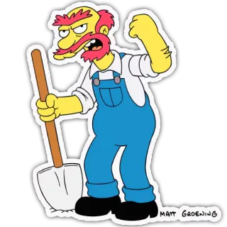 😠 1f365693 Cletus Spuckler The Simpsons animado, dibujos animados, pala, paleto, Cletus, Los Simpson whatsapp sticker