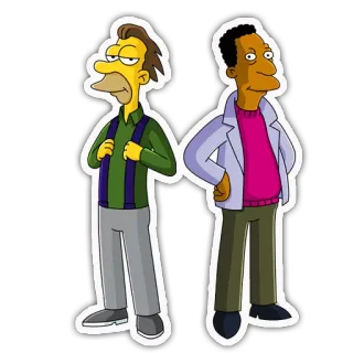 👌 79f77ce3 Lenny & Carl The Simpsons lenny, carl, los simpson, dibujos animados, personajes whatsapp sticker