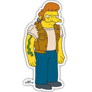 🐍 80c03146 Snake Jailbird The Simpsons Snake Jailbird, Simpsons, dibujos animados, personaje whatsapp sticker