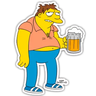 🍺 d3025833 Barney Gumble The Simpsons barney gumble, los simpson, cerveza, dibujos animados, animado whatsapp sticker