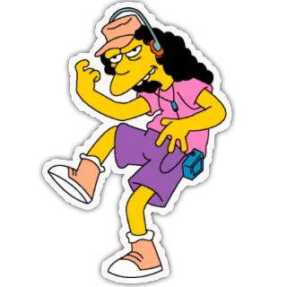 🎸 ebbcc531 Otto Mann The Simpsons Dibujos animados, Otto Mann, Los Simpson, Música, Auriculares whatsapp sticker
