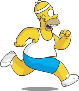 😊 405d3f3c Homer Simpson The Simpsons dibujos animados, correr, ejercicio, personaje, tele telegram sticker