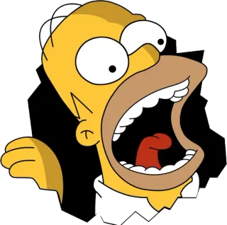 😊 8823487f Homer Simpson The Simpsons homer, simpsons, dibujos animados, impactado, emocionado telegram sticker