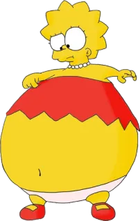 😊 99021d69 Lisa Simpson The Simpsons dibujos animados, simpsons, amarillo, personaje, divertido, barriga telegram sticker