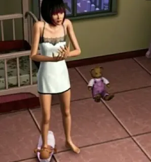 🤡 3fb3c6de sims, video game, ursinho de pelúcia, mulher, camisola whatsapp sticker