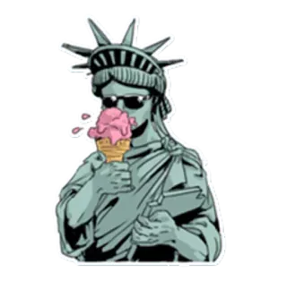 🗽 420a31f2 Statue of Liberty 自由女神像, 冰淇淋, 太阳镜, 美国 telegram sticker