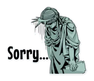 🗽 5e886dd0 Sorry... 道歉, 抱歉, 雕像, 难过 telegram sticker