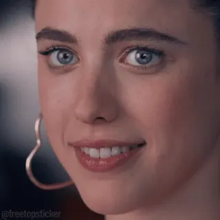😁 48e6d248 @freetopsticker 여자, 인물 사진, 귀걸이, 클로즈업, 얼굴 telegram sticker
