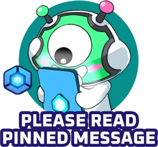 🎮 2cf09d3a PLEASE READ PINNED MESSAGE robot, hoạt hình, tin nhắn, đọc, đã ghim, dễ thương telegram sticker