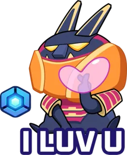 🎮 8d5f49a6 I LUV U tình yêu, trái tim, hoạt hình, dễ thương, nhân vật telegram sticker